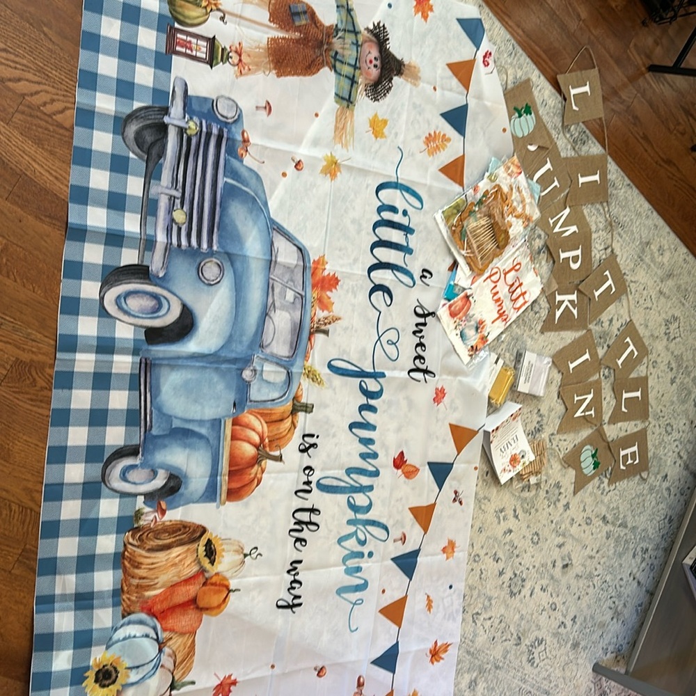 Little pumpkin is on the way baby shower bundle. For baby boy